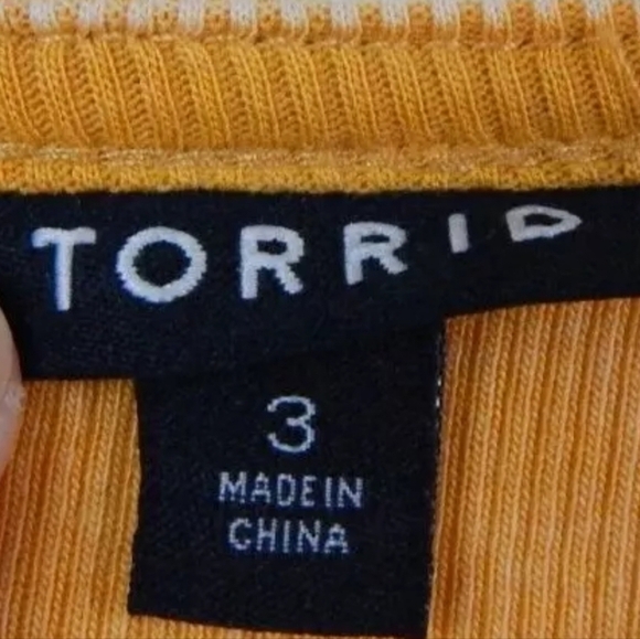 Torrid Crochet Cuff Ribbed Scoop Neck Tee - Picture 4 of 4